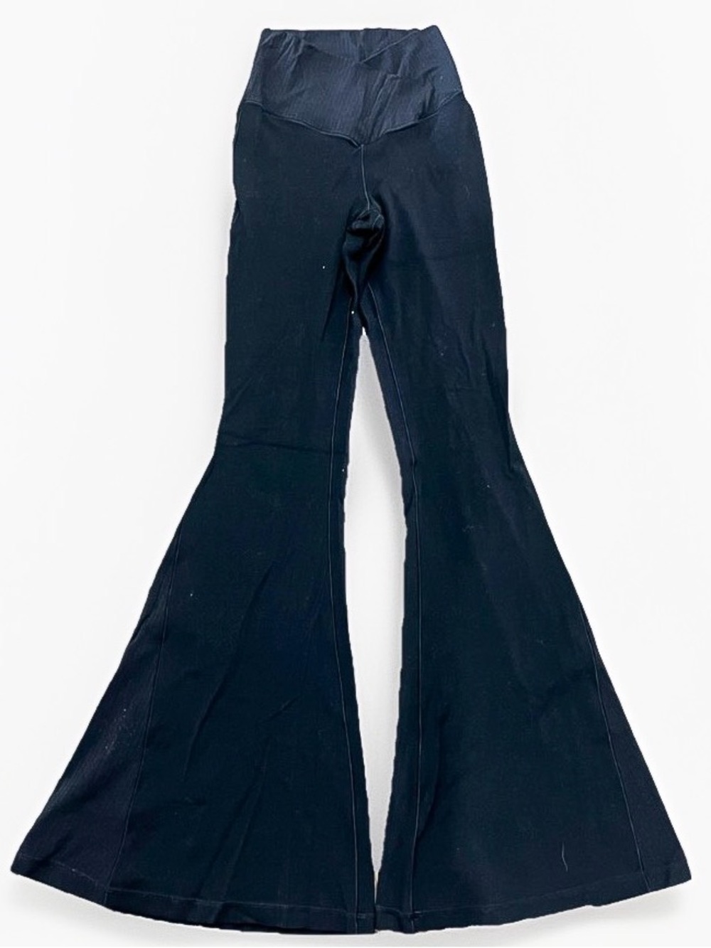 Aerie Offline Crossover Black Ribbed Flare Leggings - Women's Size S